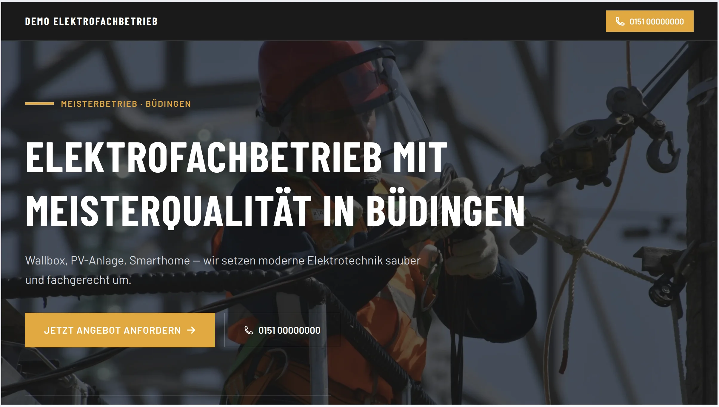 Beispiel-Website Elektrofachbetrieb
