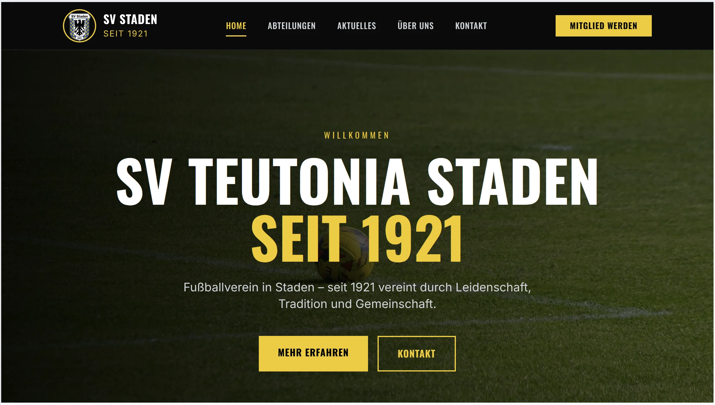 Screenshot SV Teutonia Staden e.V.